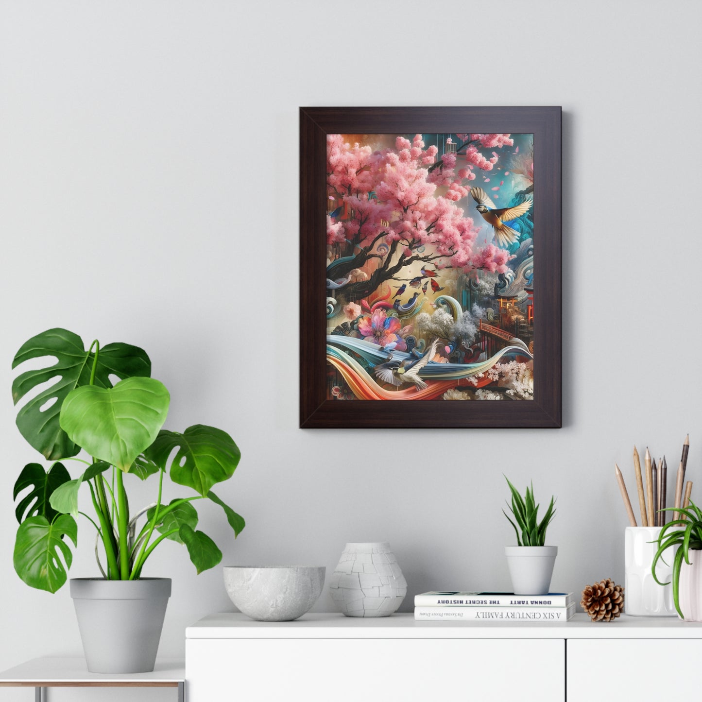 Coordinated chaos Framed Vertical Poster