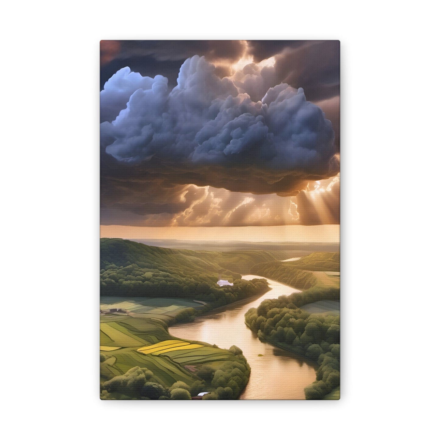 Stormy Driftless Evening Canvas Stretched, 0.75"
