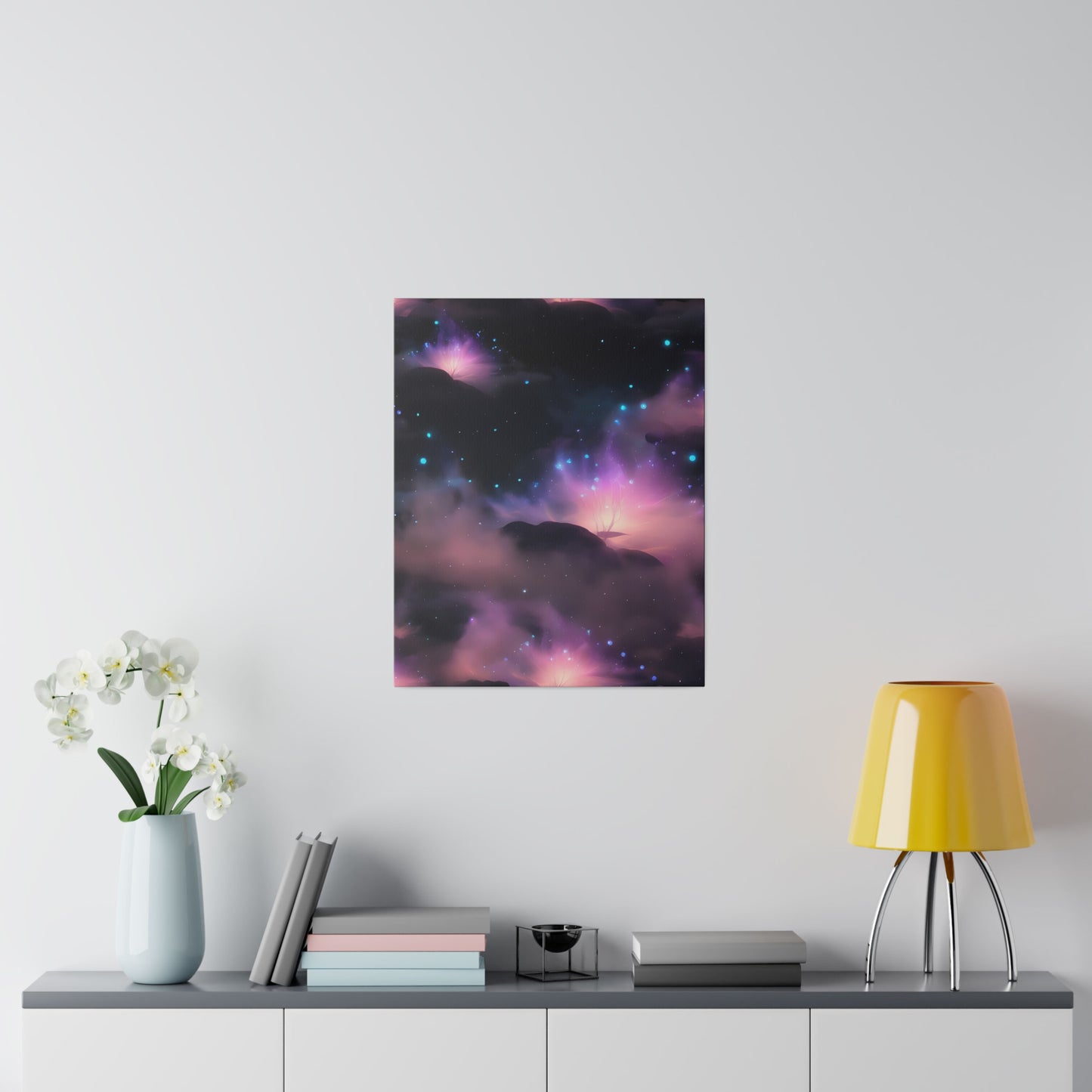 Alcohol ink foggy night Matte Canvas, Stretched, 0.75"