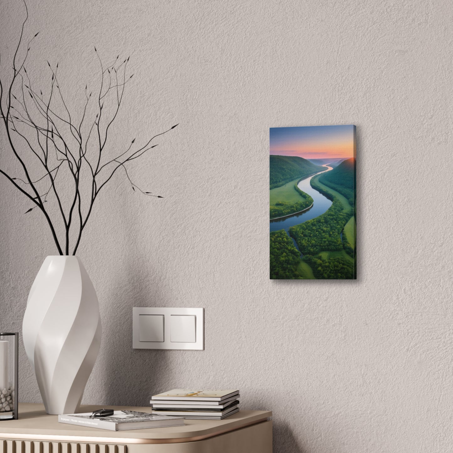 Mississippi River Valley Canvas Stretched, 0.75"