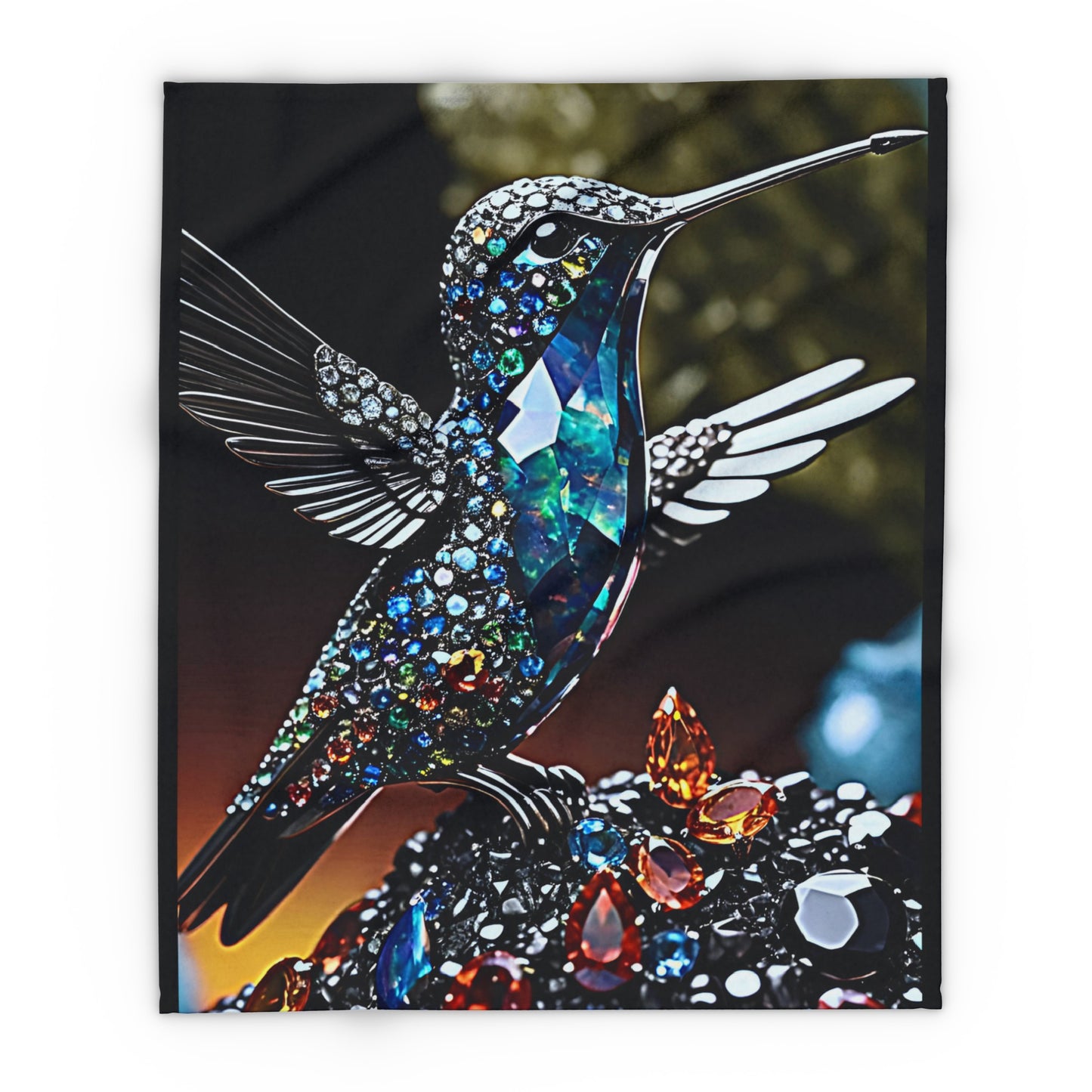 Jewel tone hummingbird Arctic Fleece Blanket