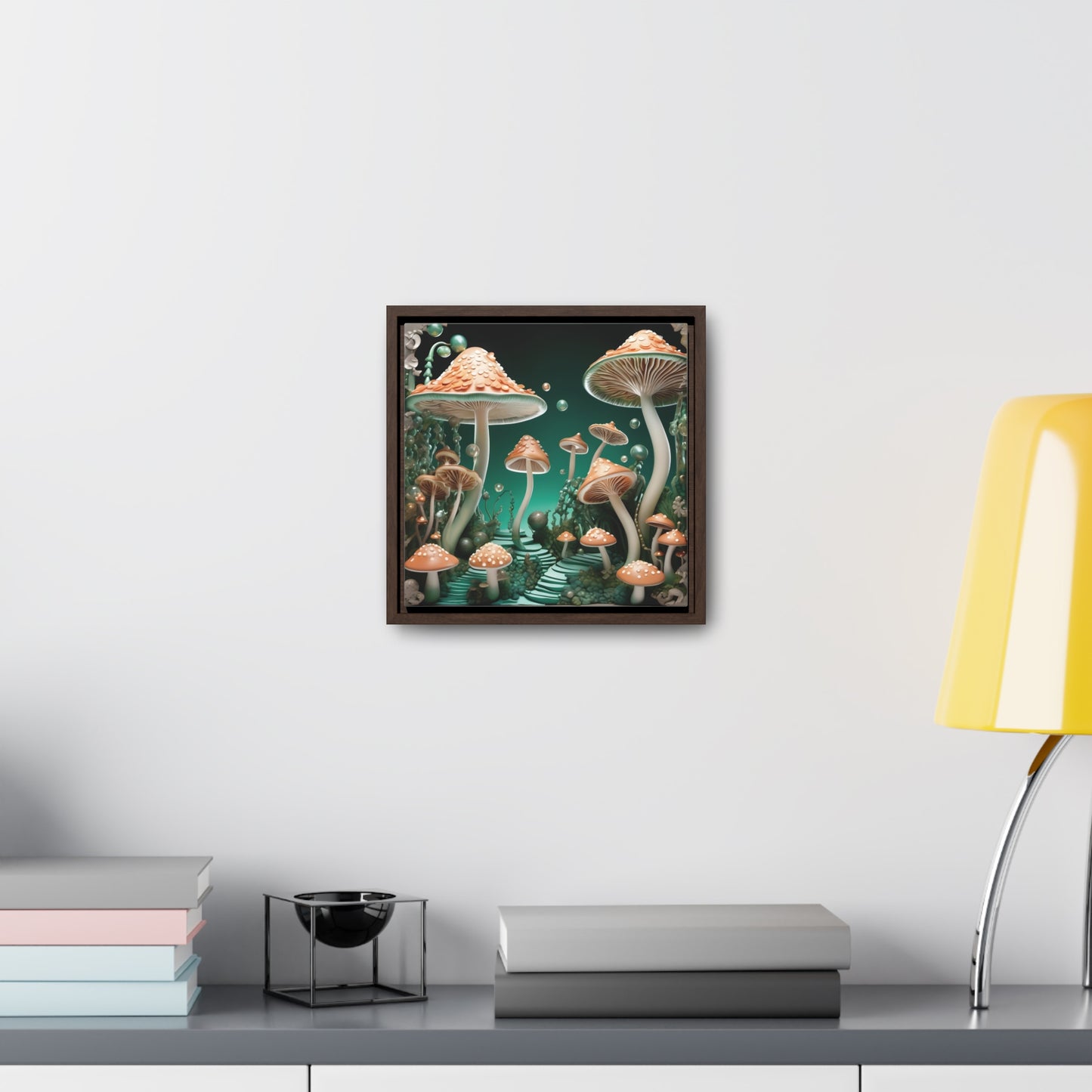 Deco Mushrooms Gallery Canvas Wraps, Square Frame