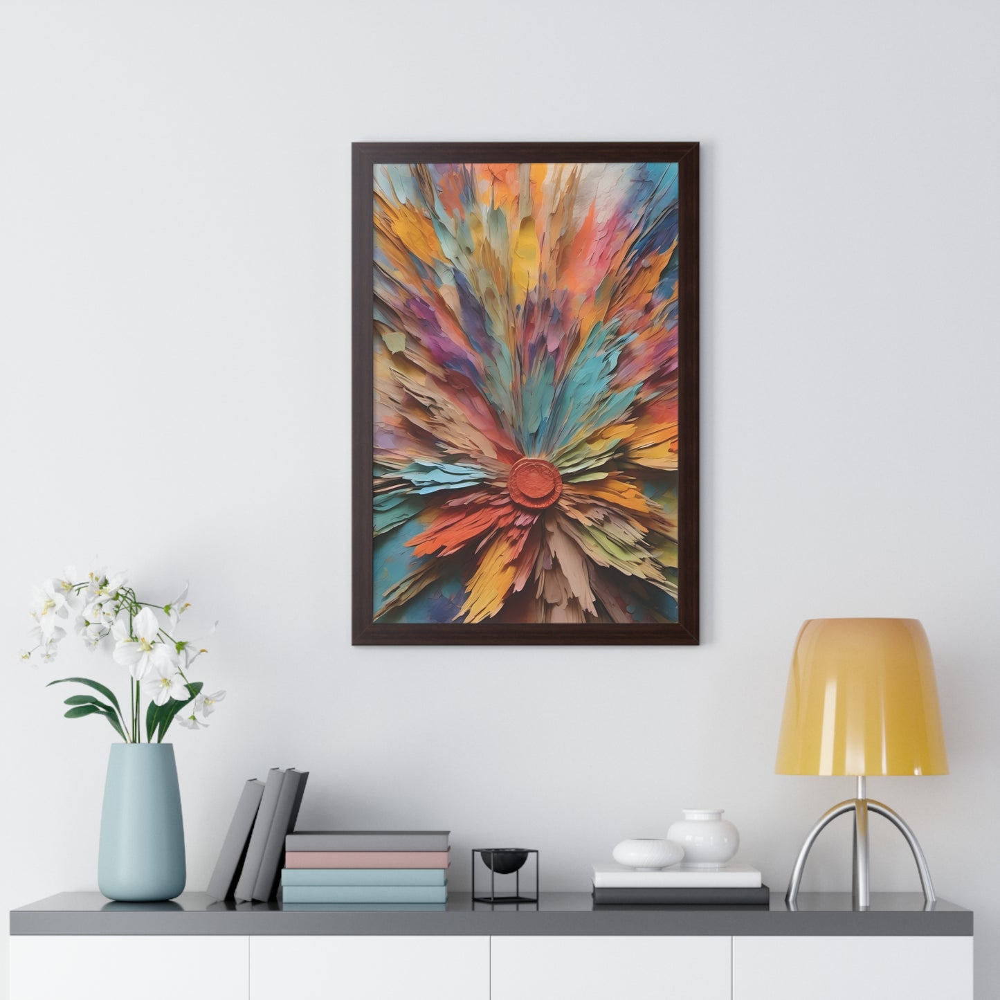 Paper flowers pastel 5 Framed Vertical Poster