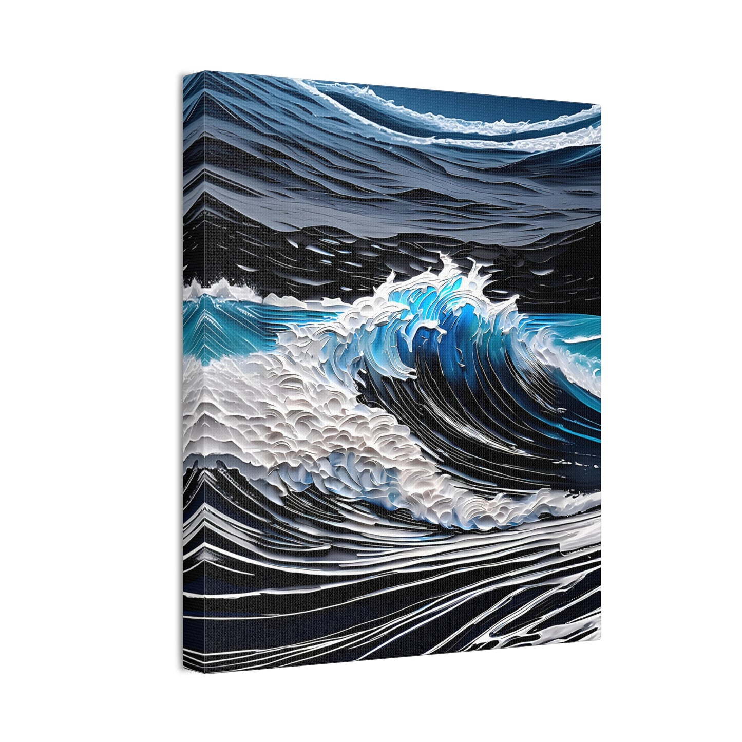 Textured Wave Canvas Stretched, 0.75"