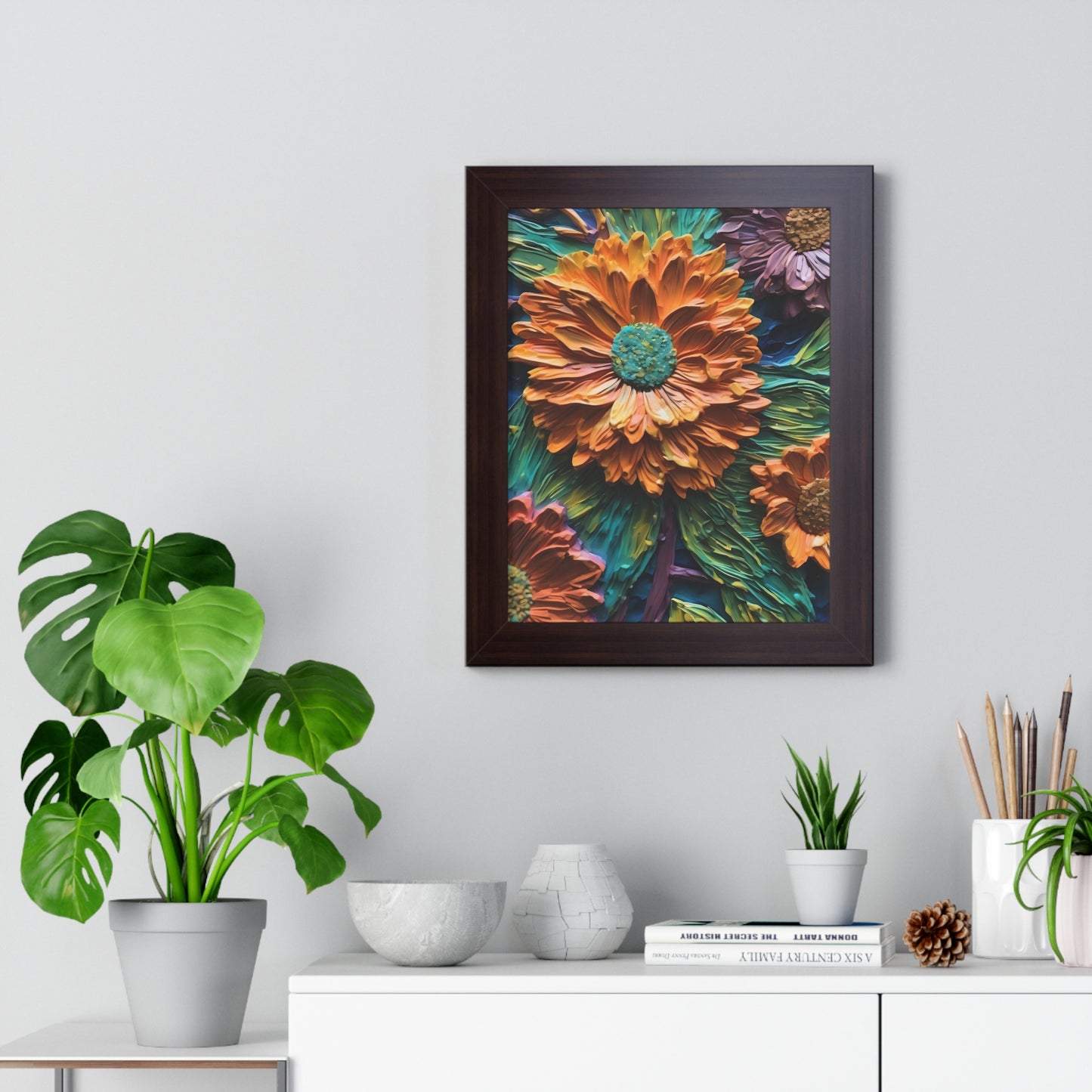 Pallet knife flowers Matte Vertical Posters