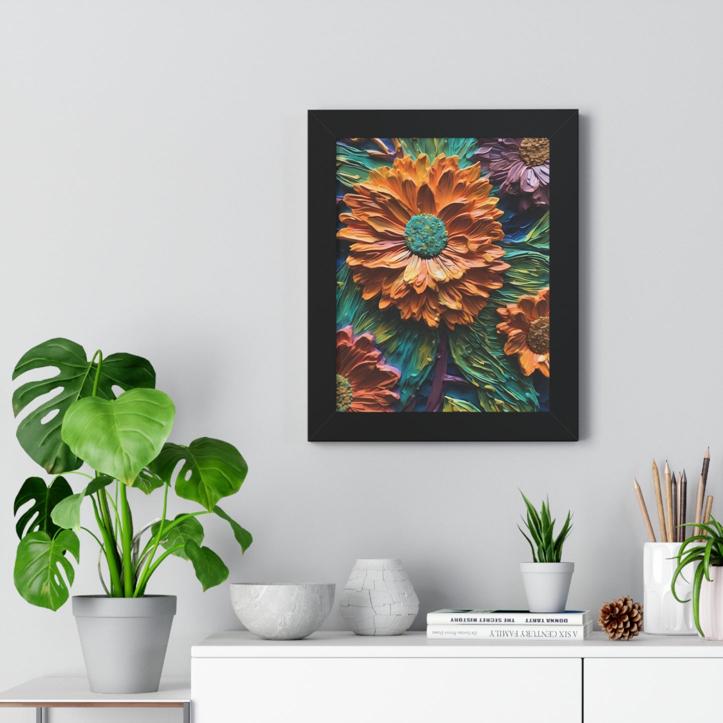 Pallet knife flowers Matte Vertical Posters