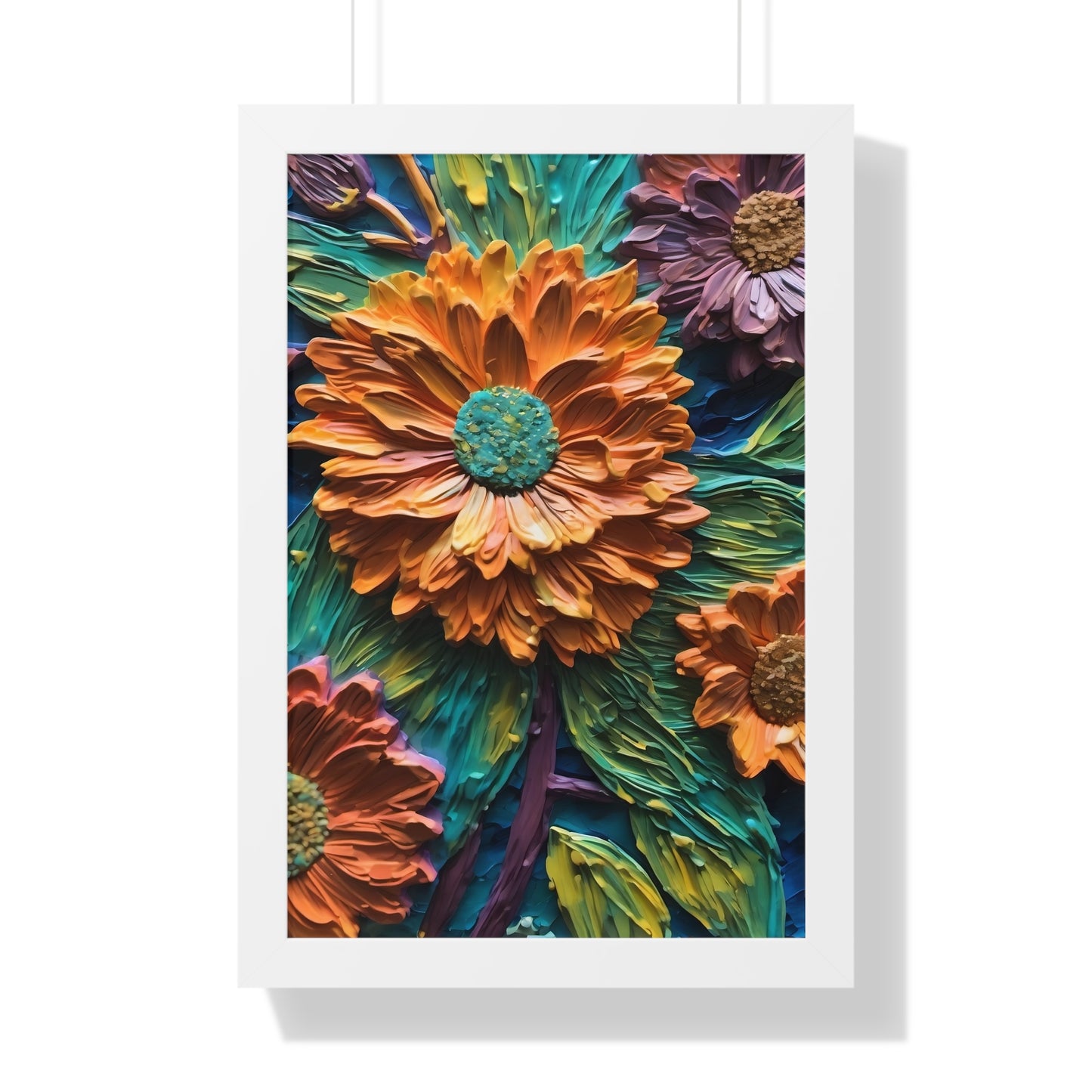 Pallet knife flowers Matte Vertical Posters