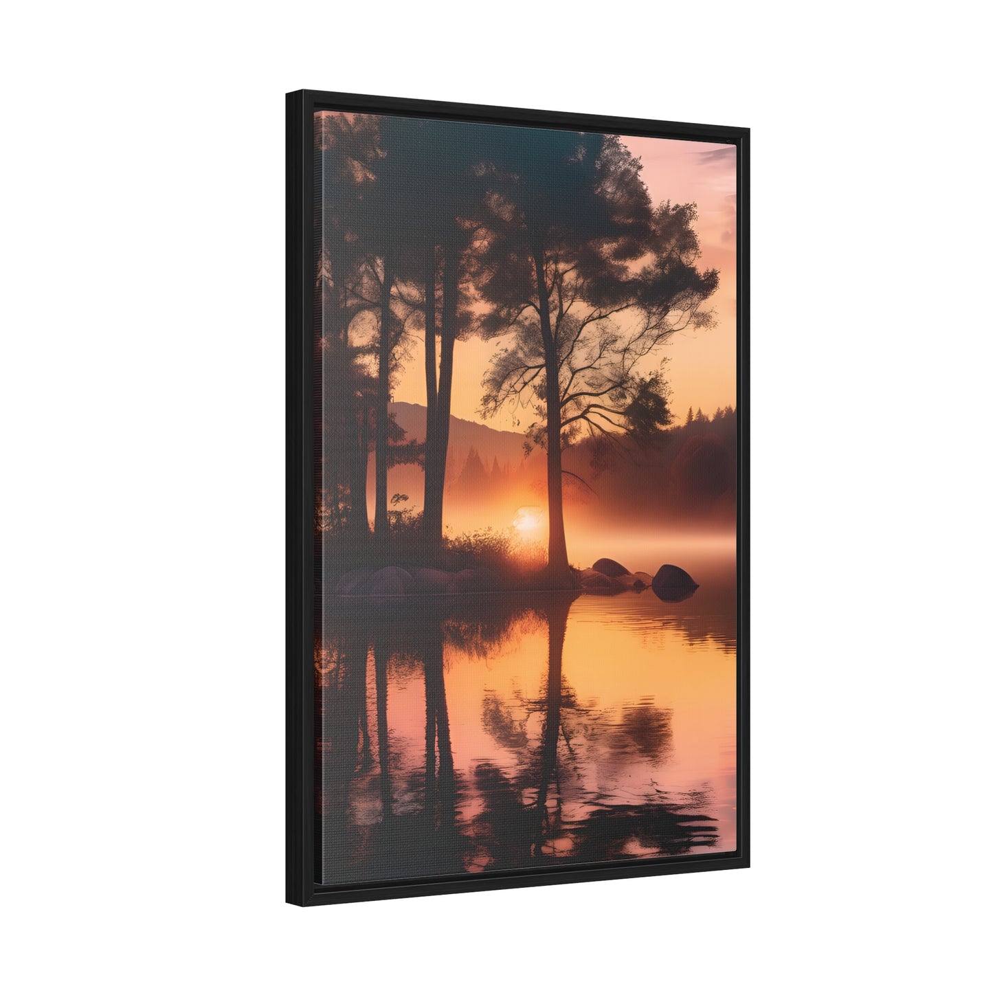 Lake sunset Gallery Canvas Wraps, Vertical Frame