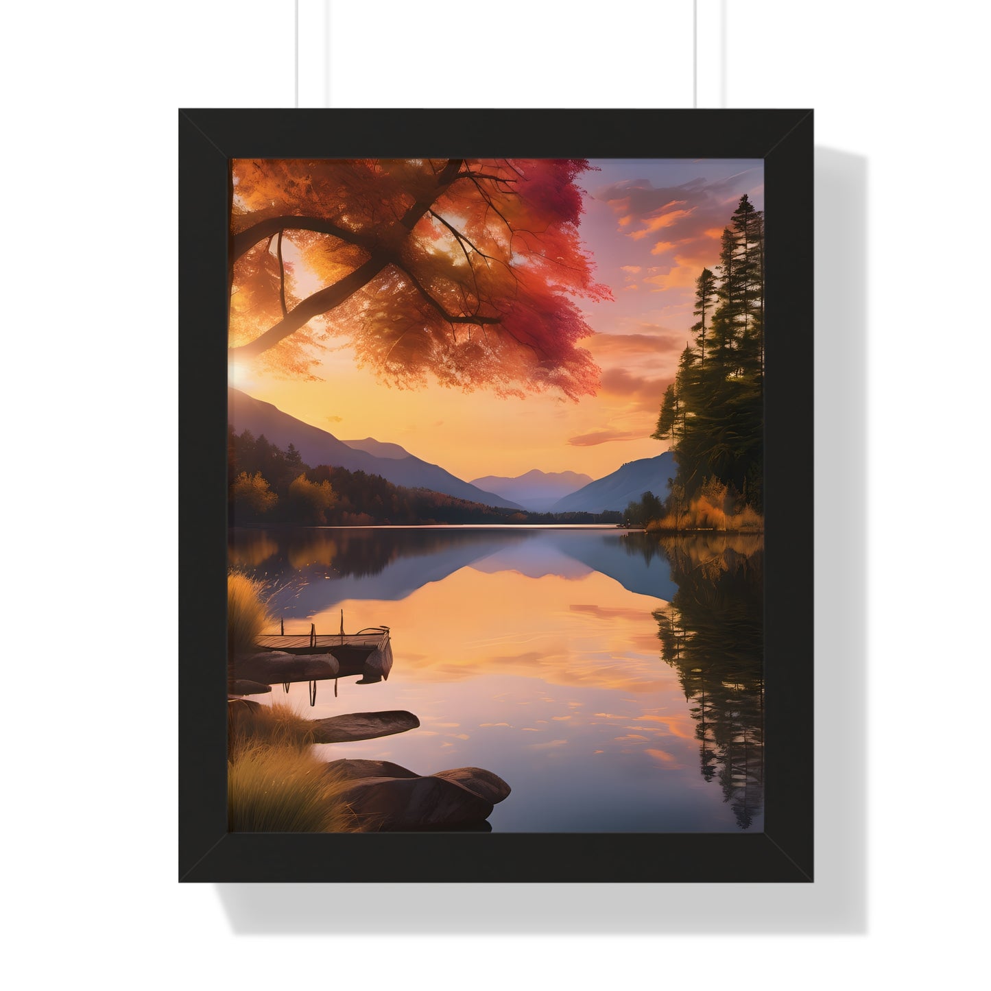 Lake Veiws Framed Vertical Poster