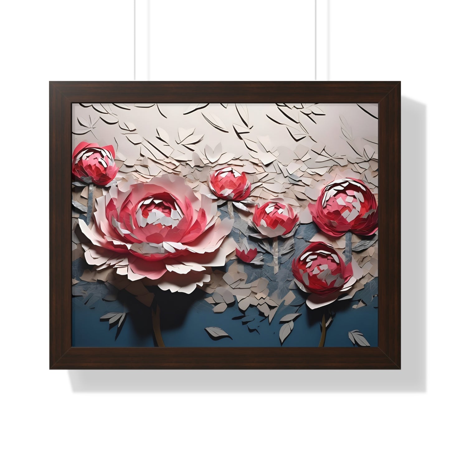 Paper peony framed poster