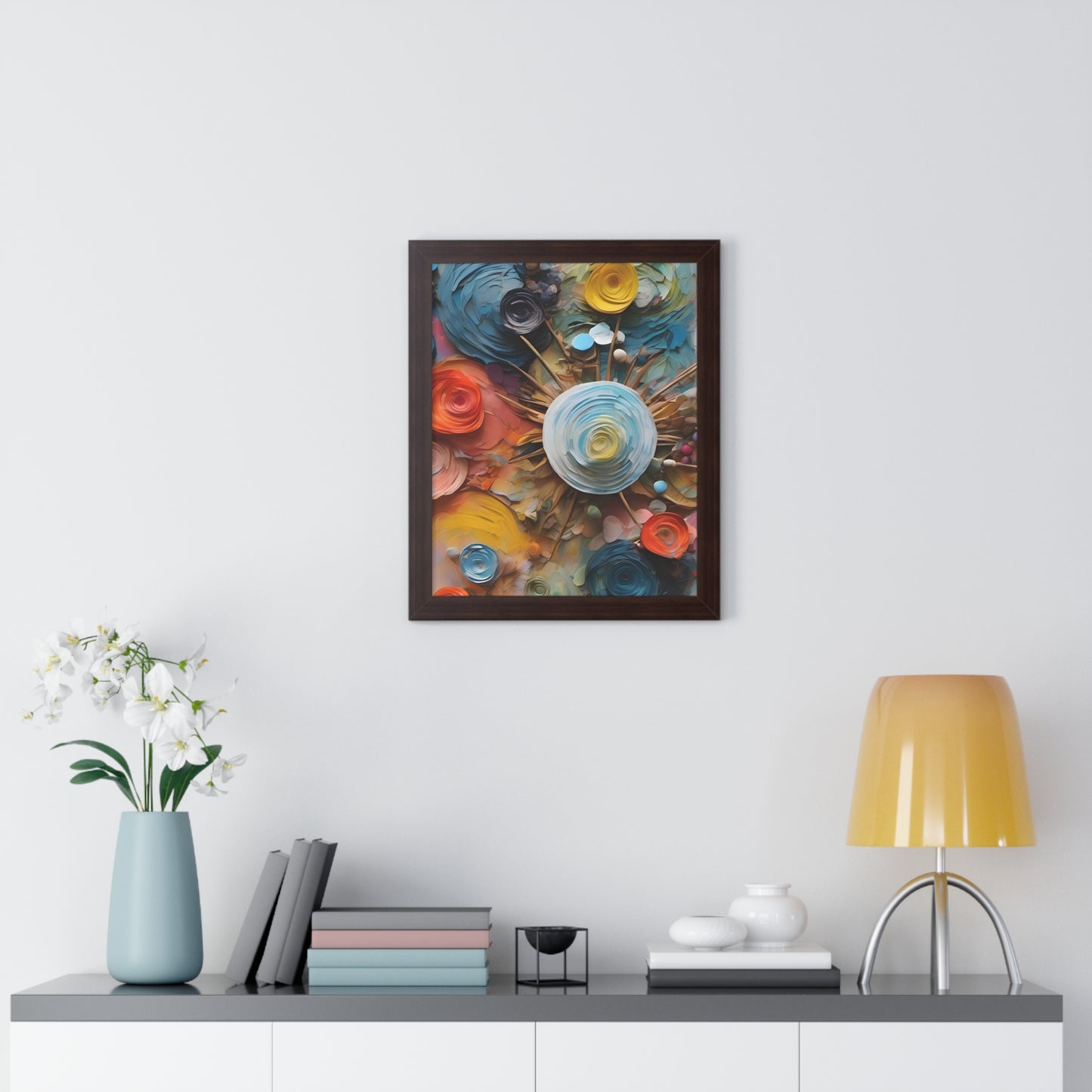 Paper flowers 4 Framed Vertical Poster