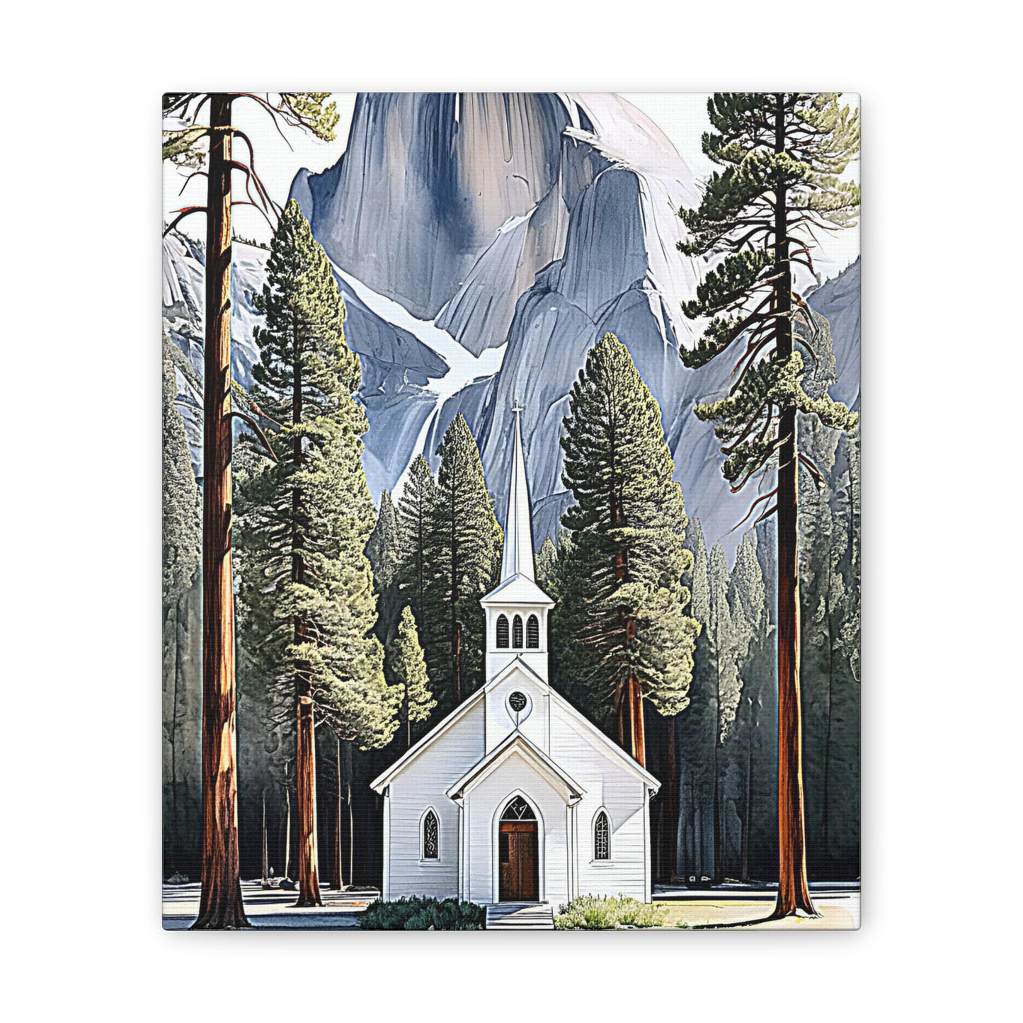 Yosemite Chapel Canvas Stretched, 0.75"