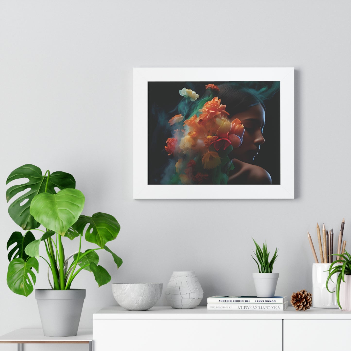 Smoky spring flowers Framed Horizontal Poster