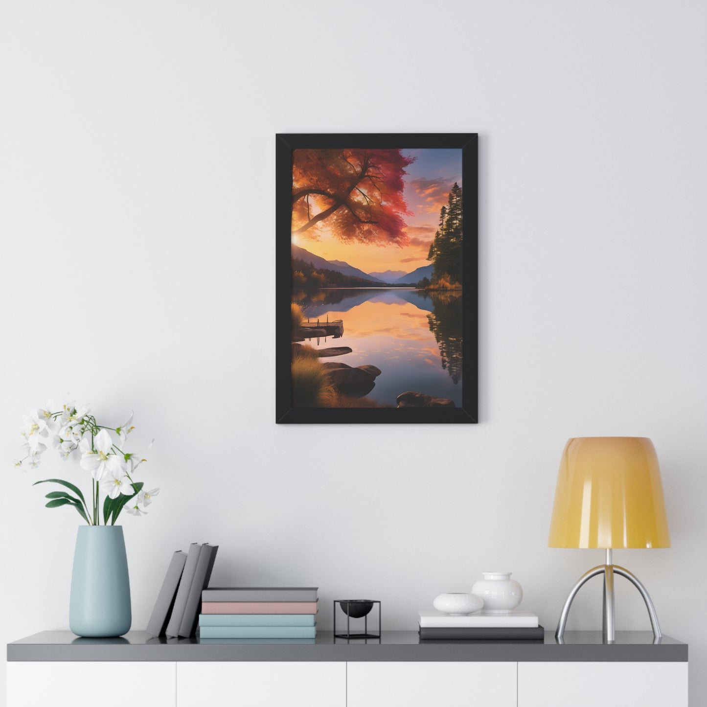 Lake Veiws Framed Vertical Poster