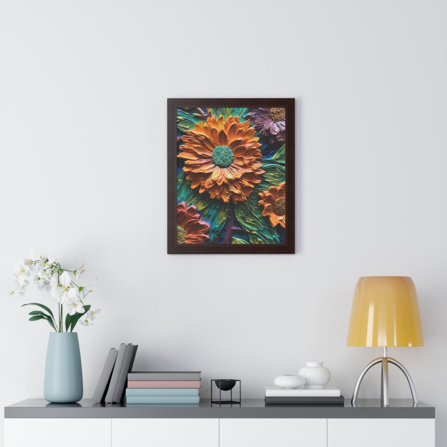 Pallet knife flowers Matte Vertical Posters