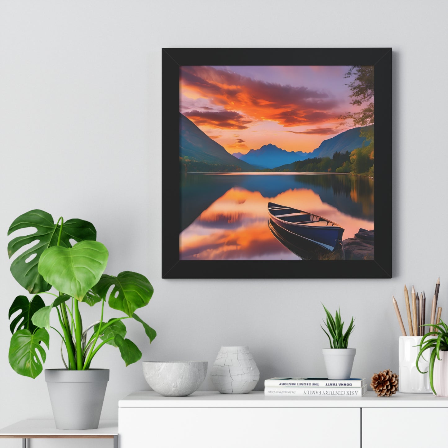 Canoe with a Veiw Framed Vertical Poster