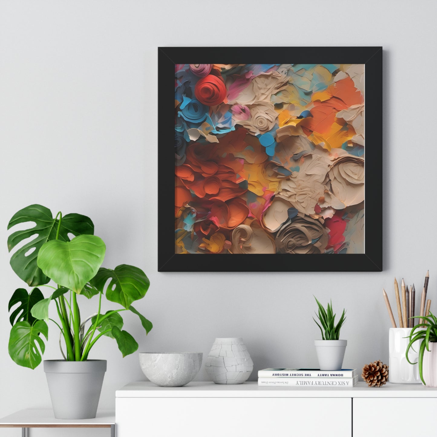 Paper flower pastel 1 Framed Vertical Poster