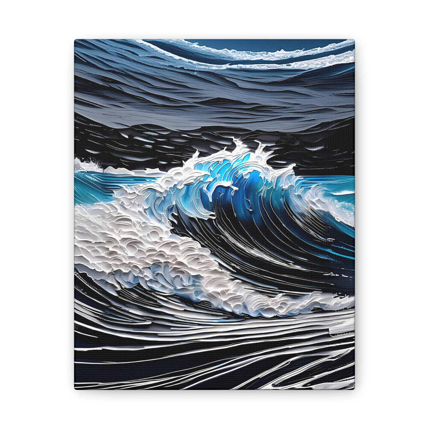 Textured Wave Canvas Stretched, 0.75"