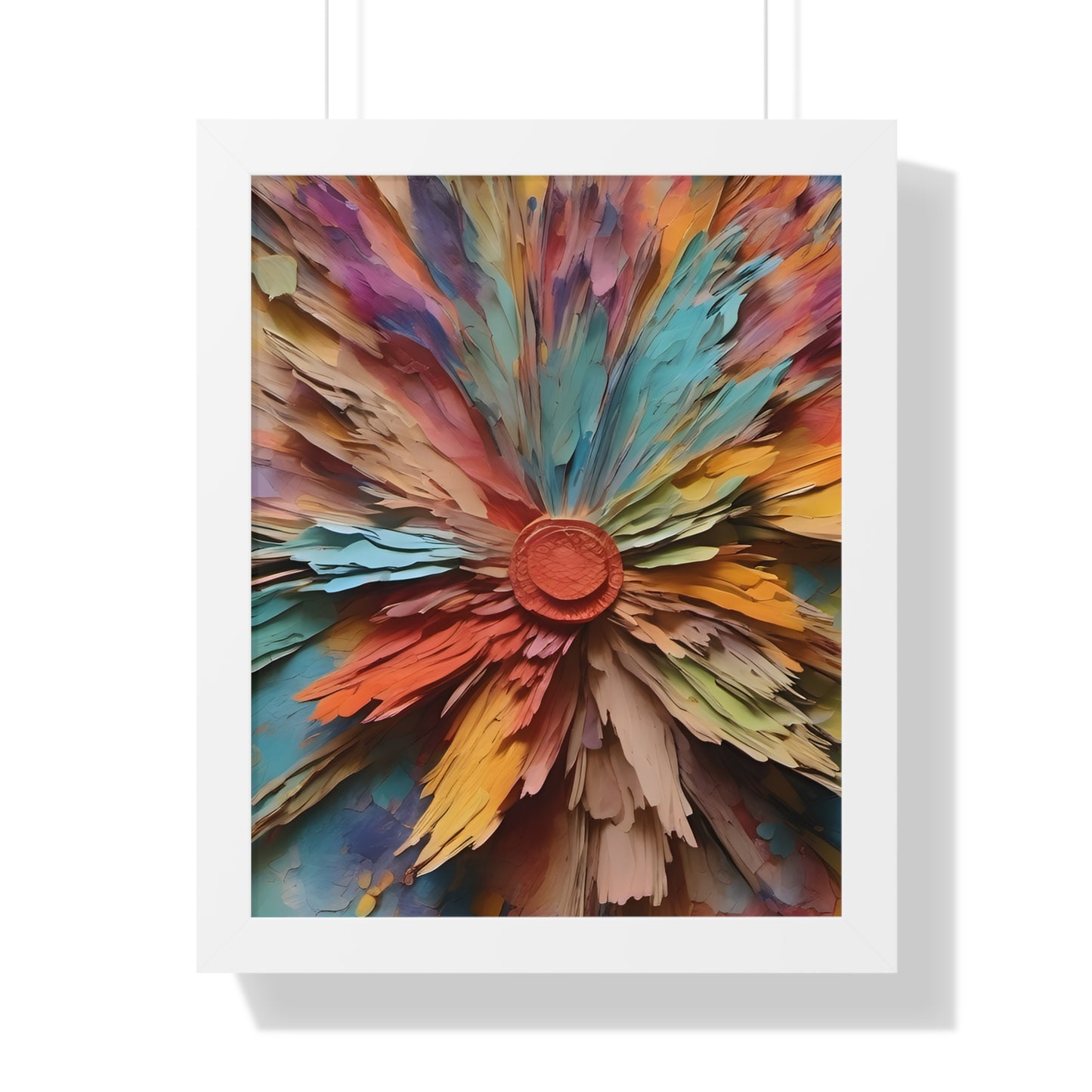 Paper flowers pastel 5 Framed Vertical Poster