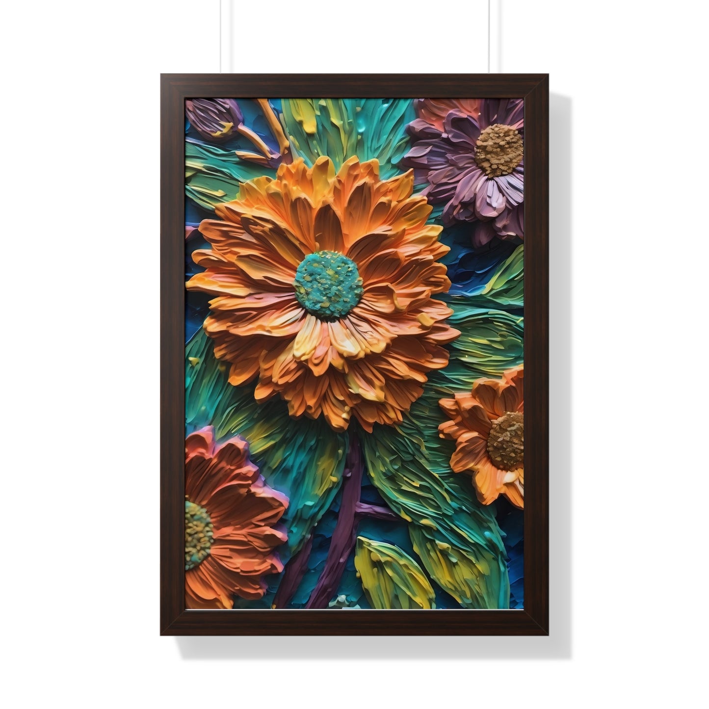 Pallet knife flowers Matte Vertical Posters