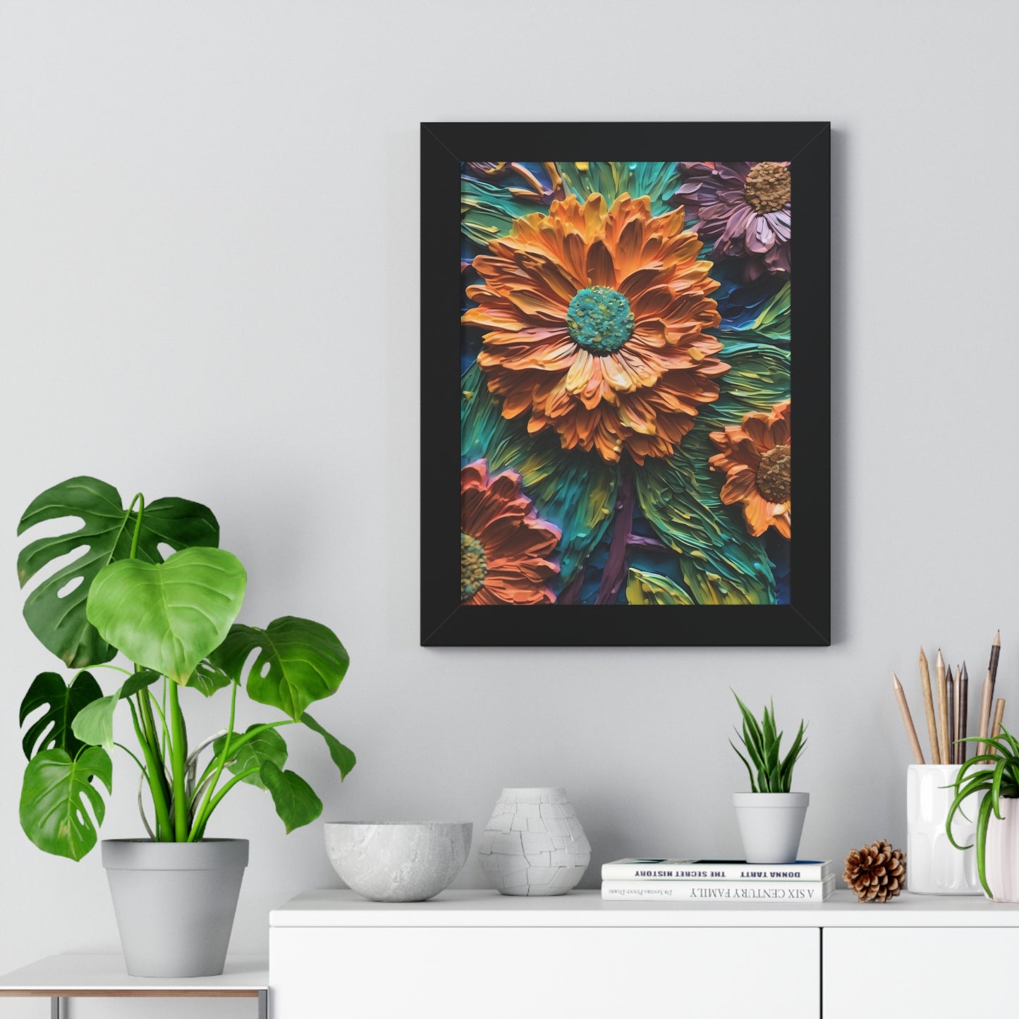 Pallet knife flowers Matte Vertical Posters