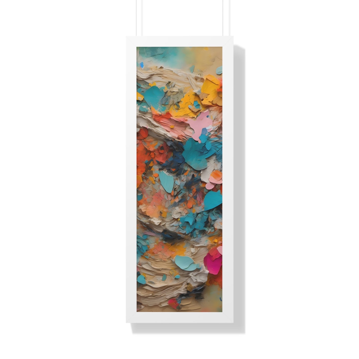 Paper Pastel Flowers 2 Framed Vertical Poster