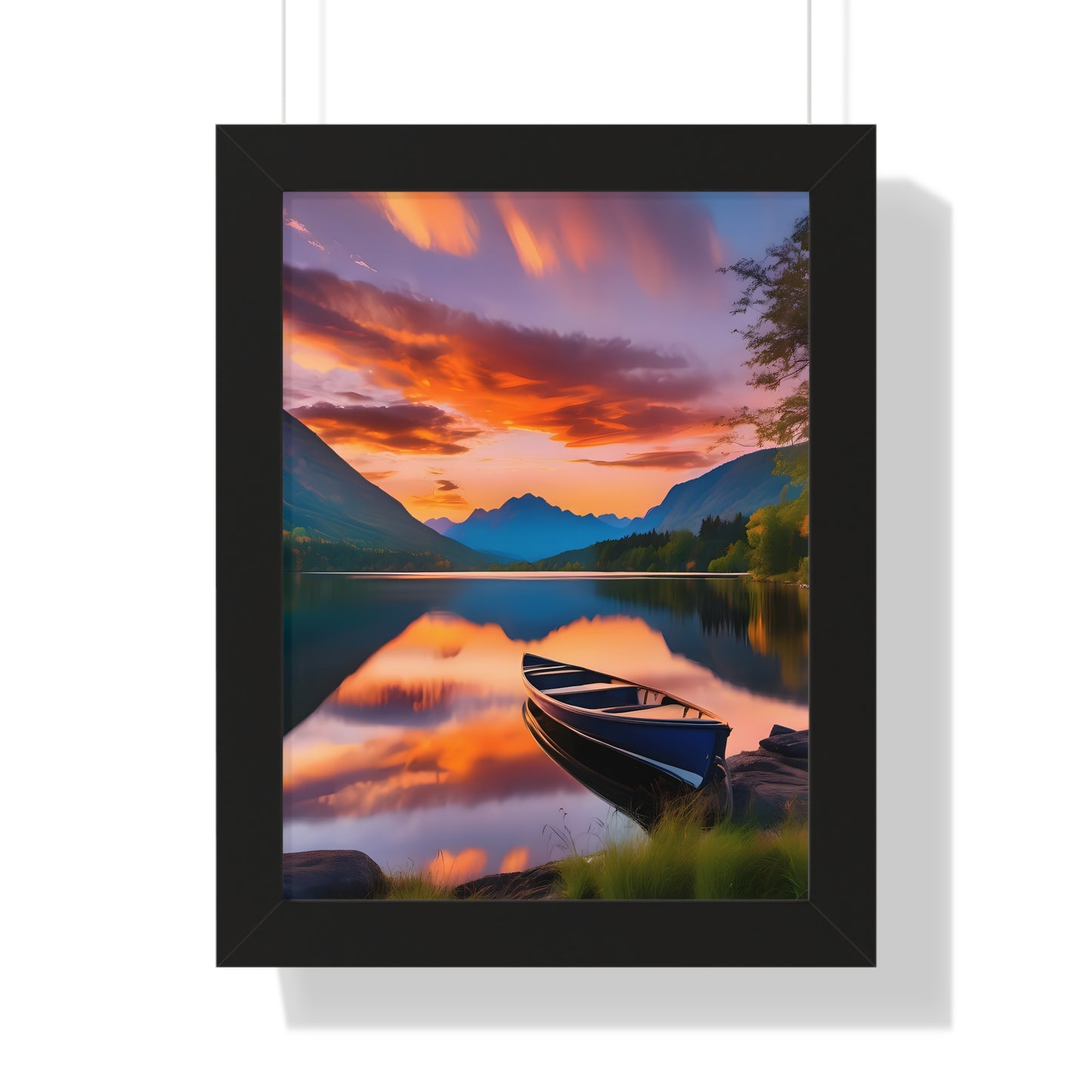 Canoe with a Veiw Framed Vertical Poster