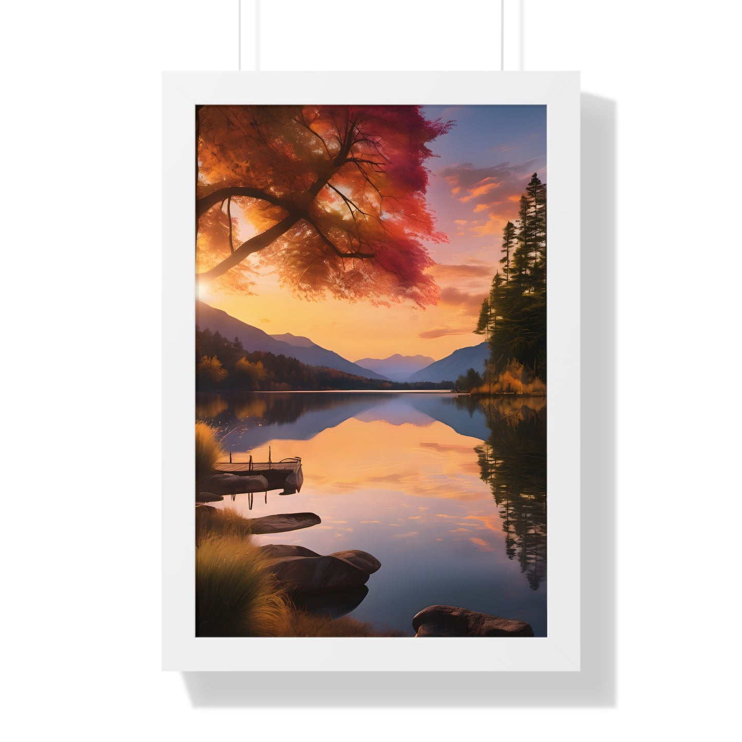 Lake Veiws Framed Vertical Poster