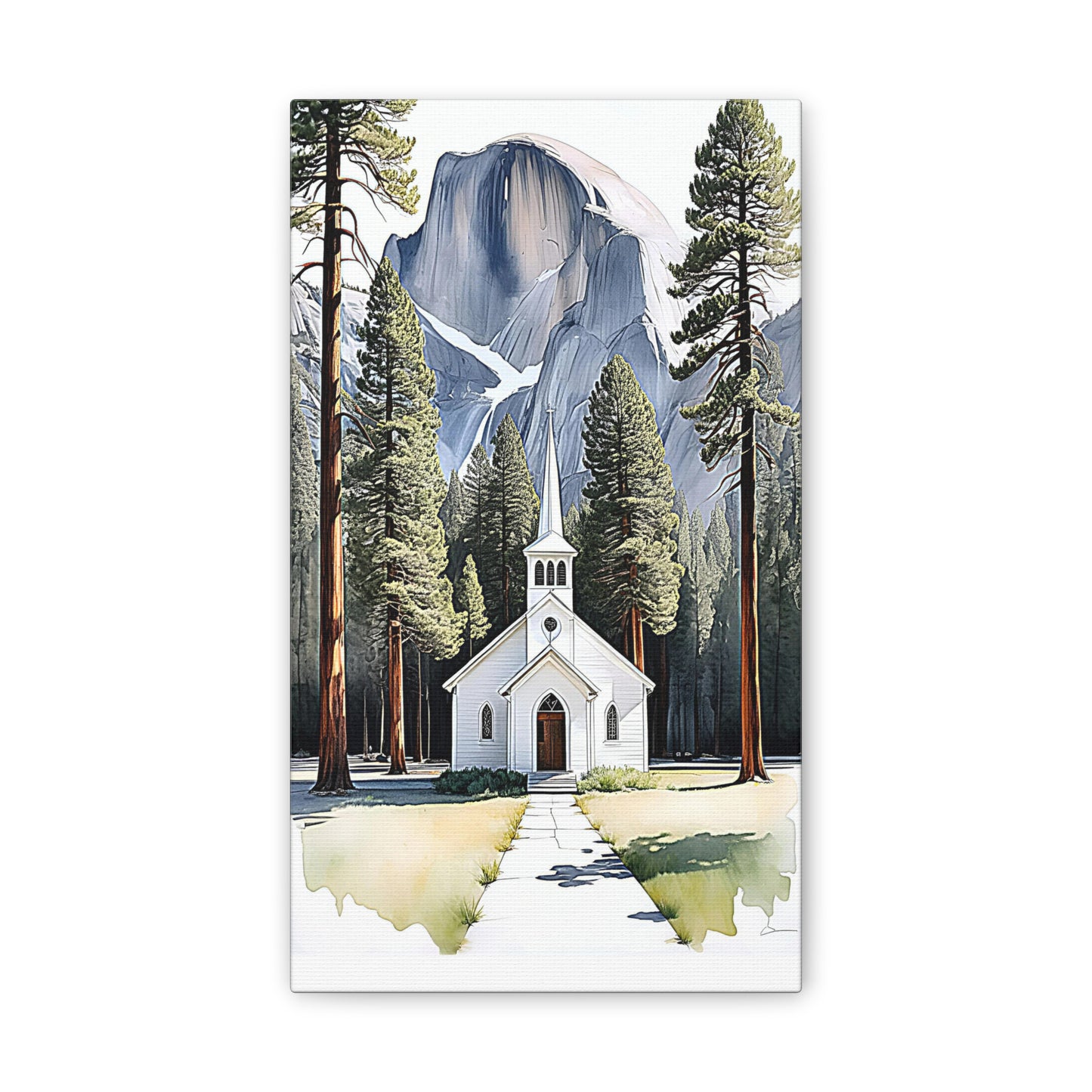 Yosemite Chapel Canvas Stretched, 0.75"