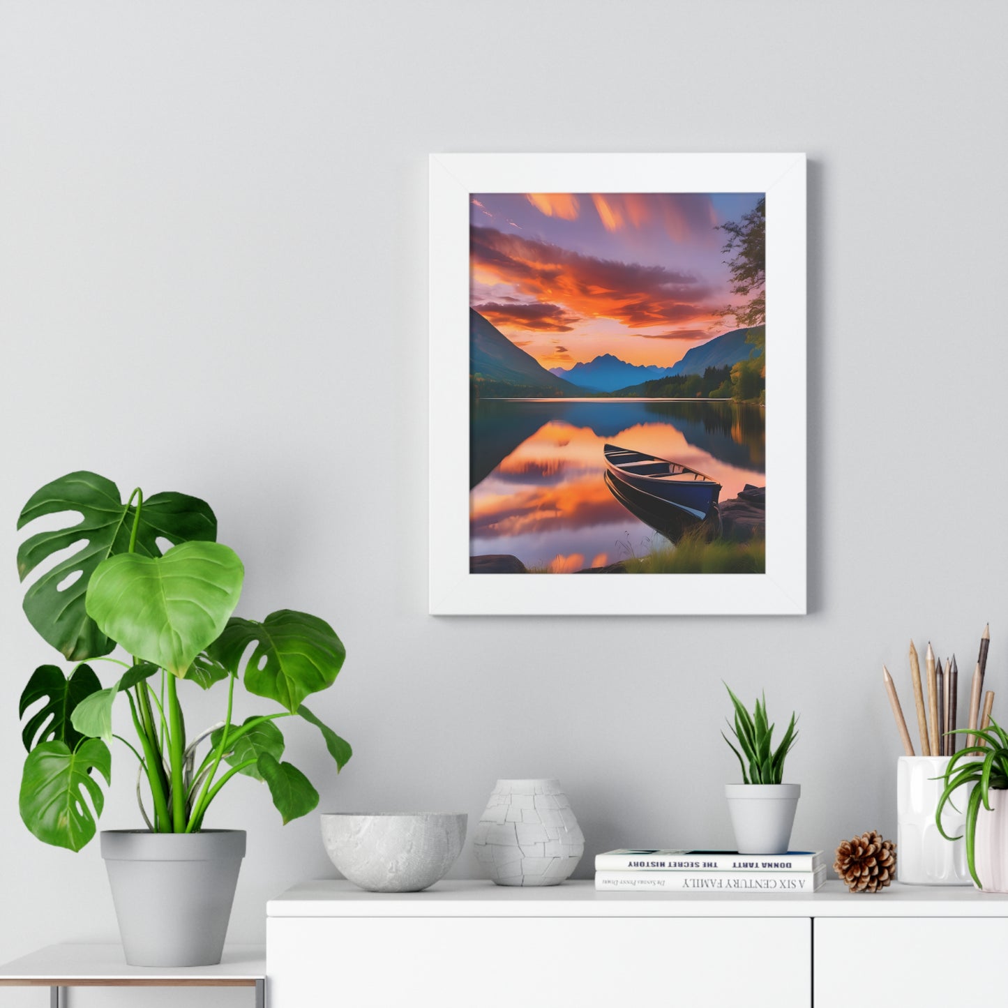 Canoe with a Veiw Framed Vertical Poster