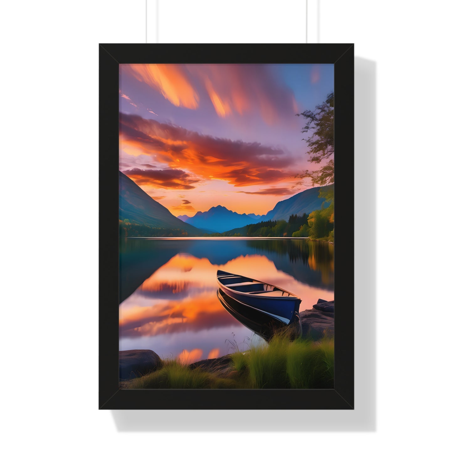 Canoe with a Veiw Framed Vertical Poster