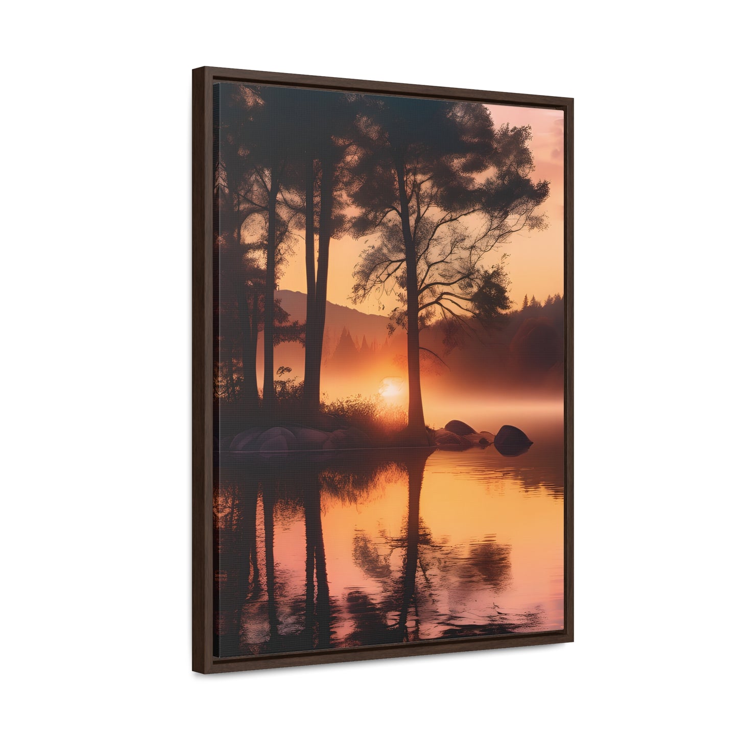 Lake sunset Gallery Canvas Wraps, Vertical Frame