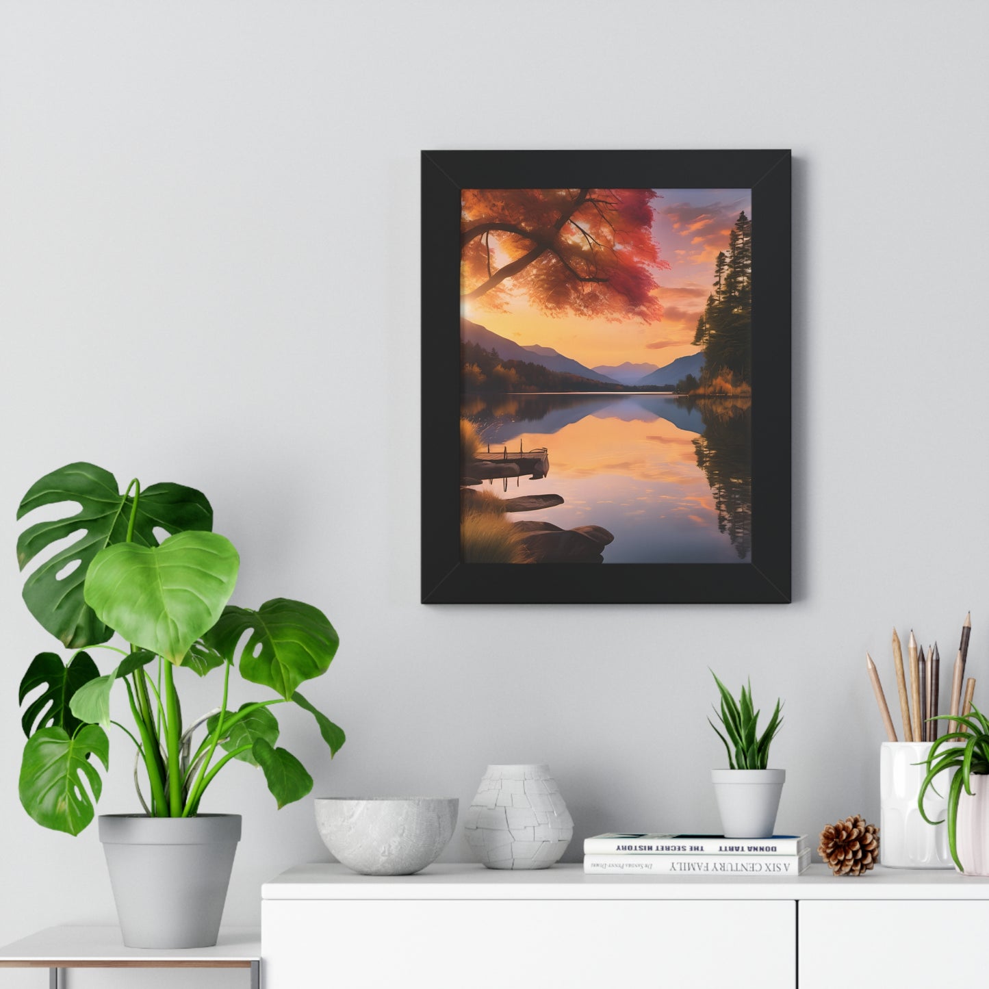 Lake Veiws Framed Vertical Poster