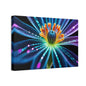 Blue Neon Fiber Optic flower Canvas Stretched, 0.75"