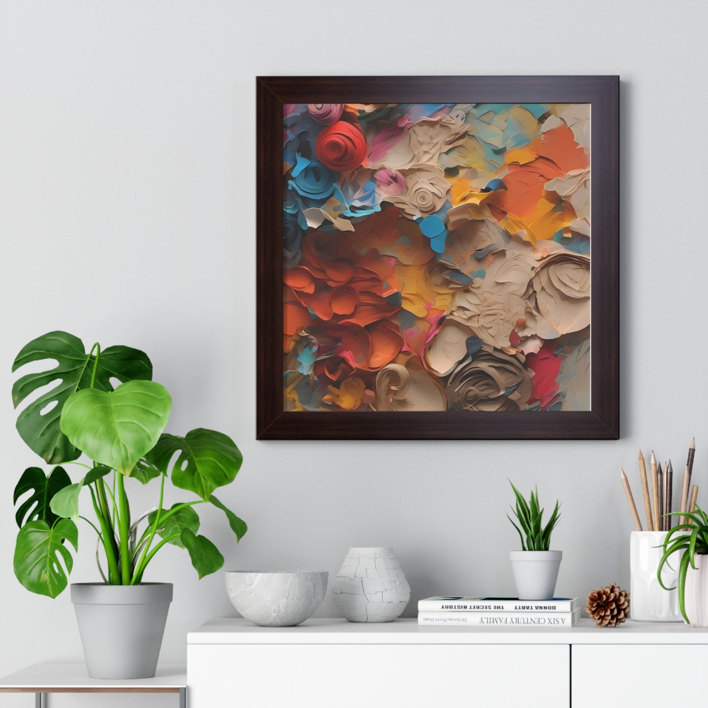 Paper flower pastel 1 Framed Vertical Poster