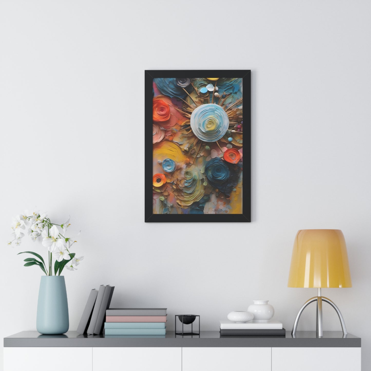 Paper flowers 4 Framed Vertical Poster