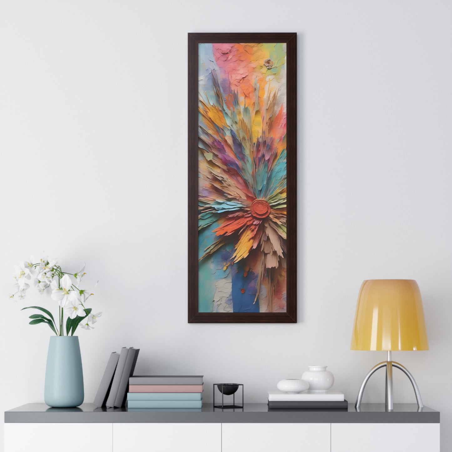 Paper flowers pastel 5 Framed Vertical Poster