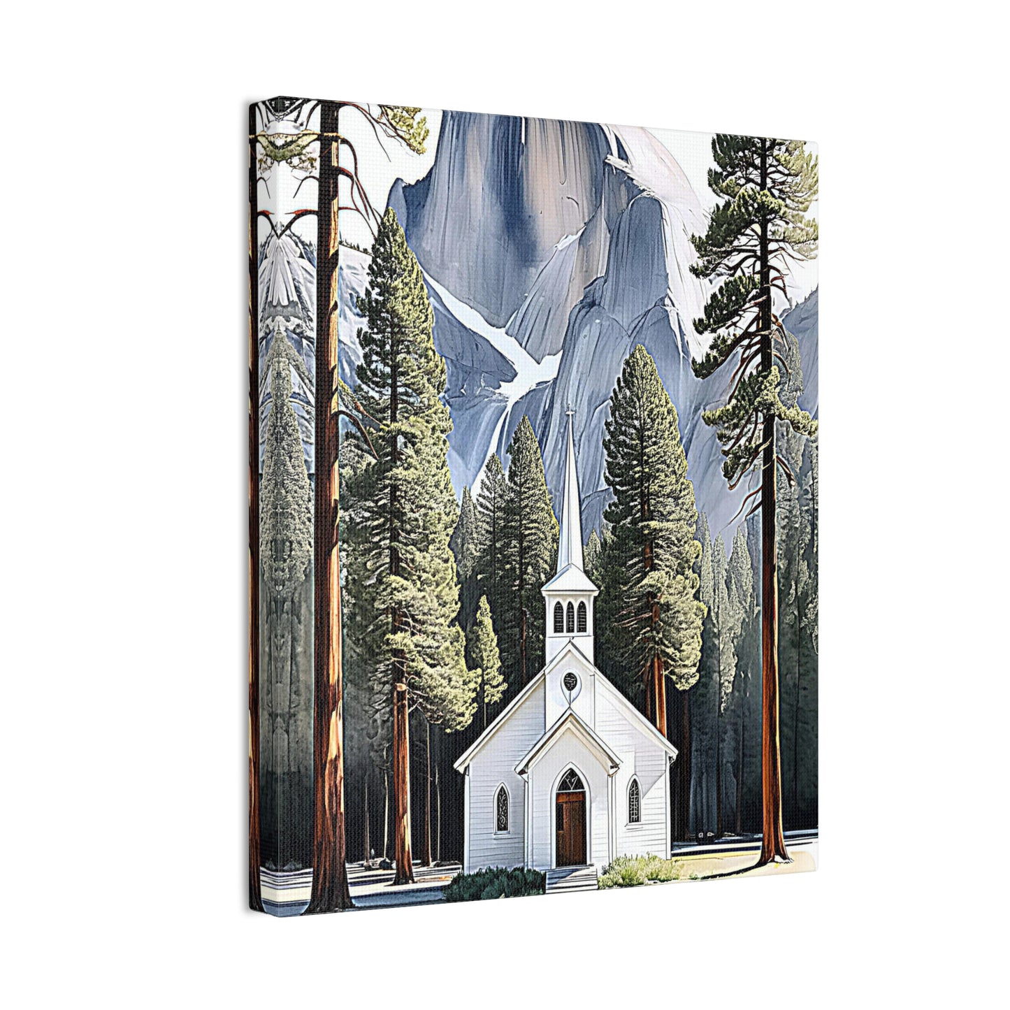 Yosemite Chapel Canvas Stretched, 0.75"