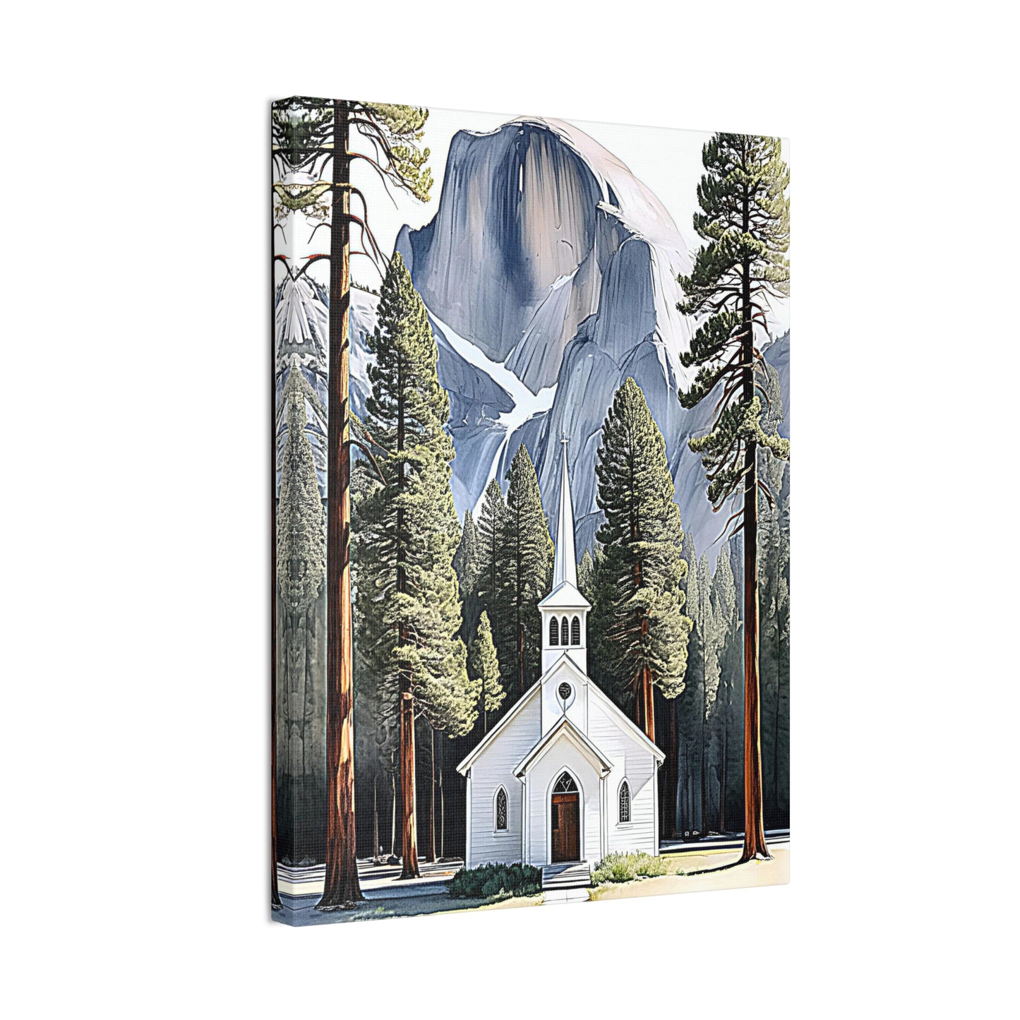 Yosemite Chapel Canvas Stretched, 0.75"