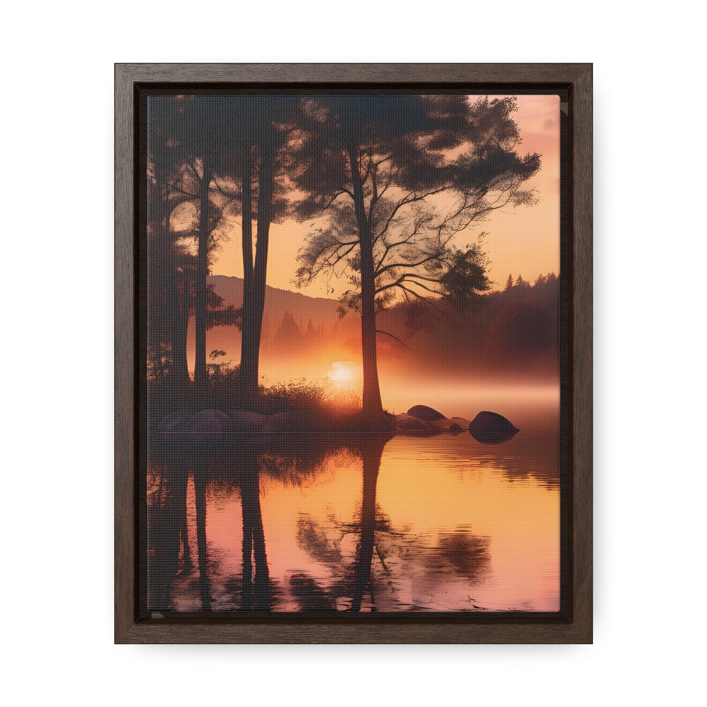 Lake sunset Gallery Canvas Wraps, Vertical Frame