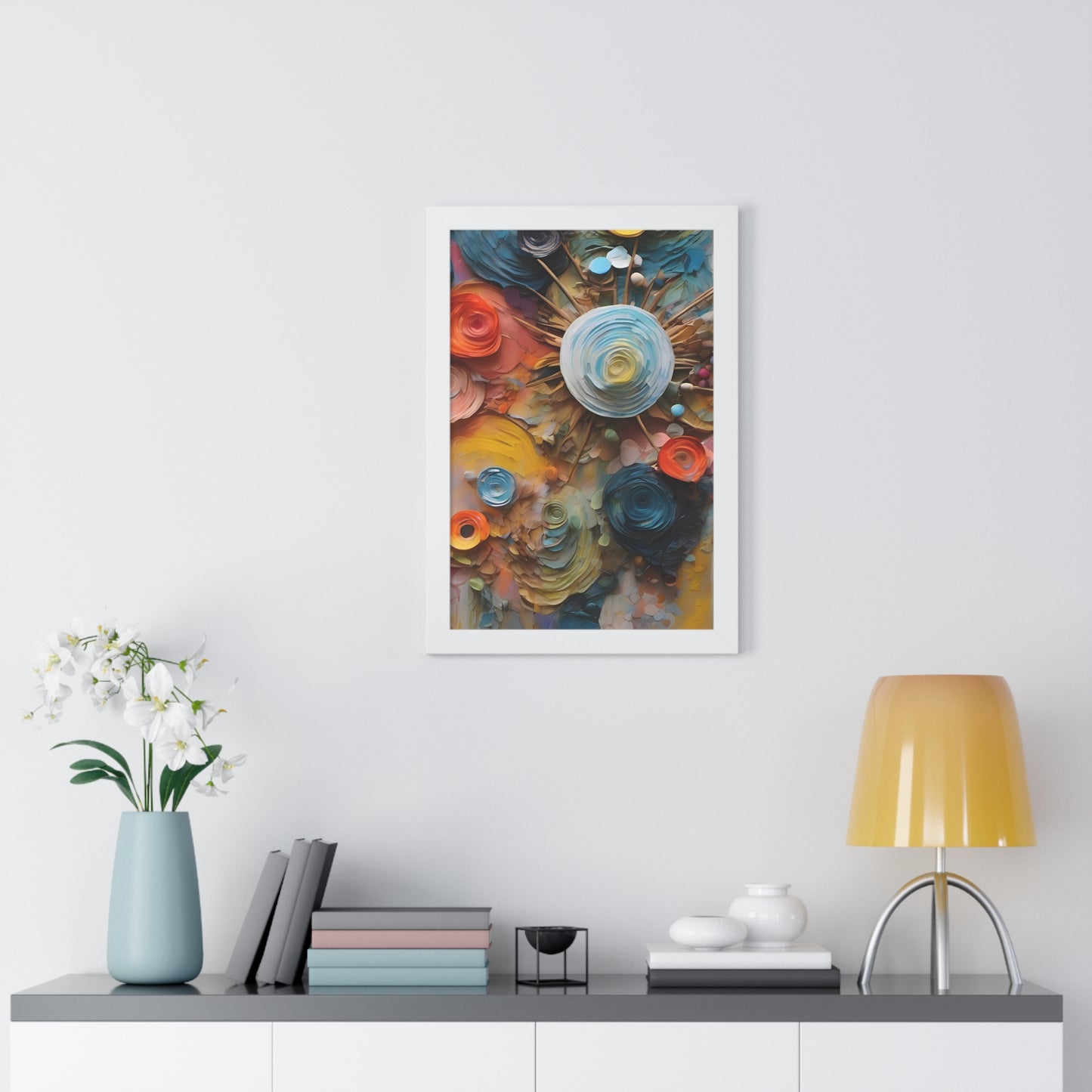 Paper flowers 4 Framed Vertical Poster