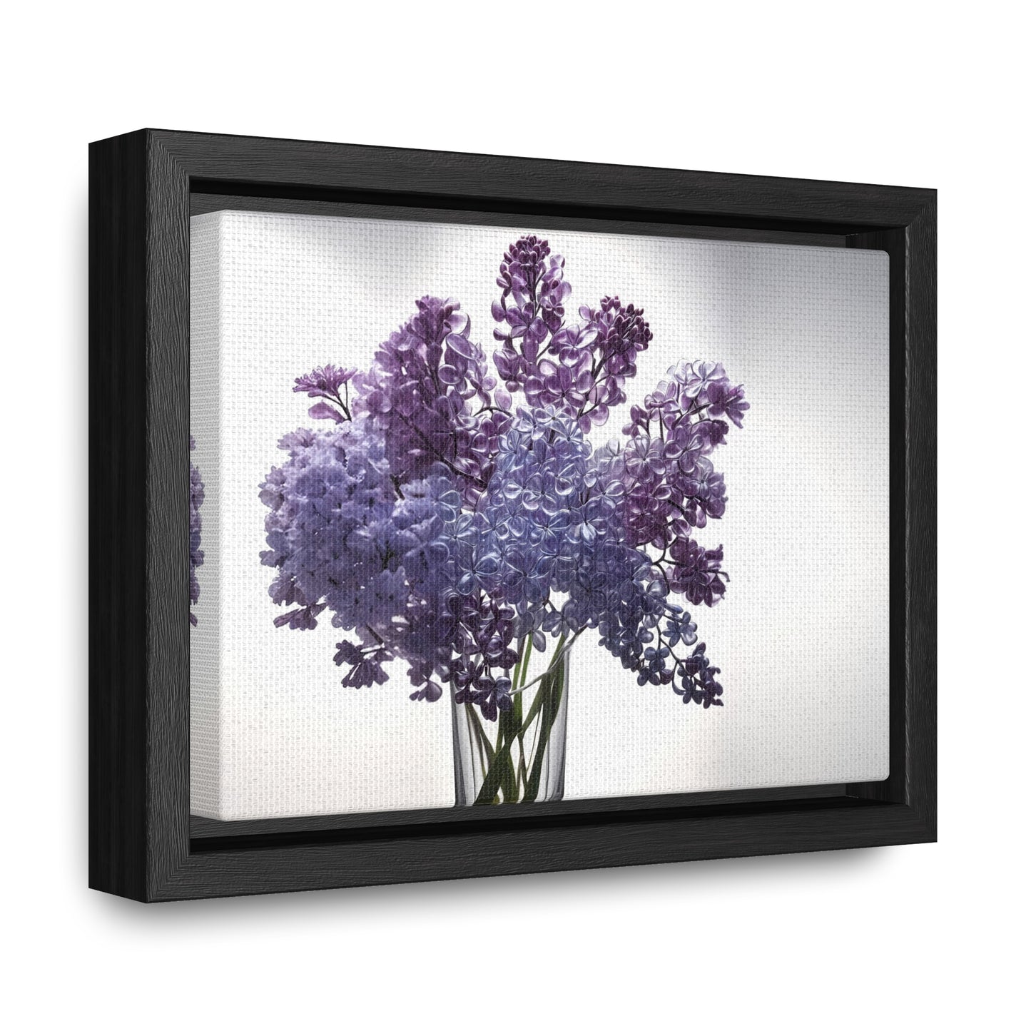 Vase of glass lilacs framed Canvas Gallery Wraps