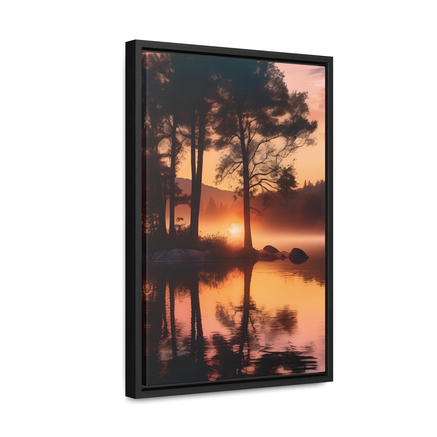 Lake sunset Gallery Canvas Wraps, Vertical Frame