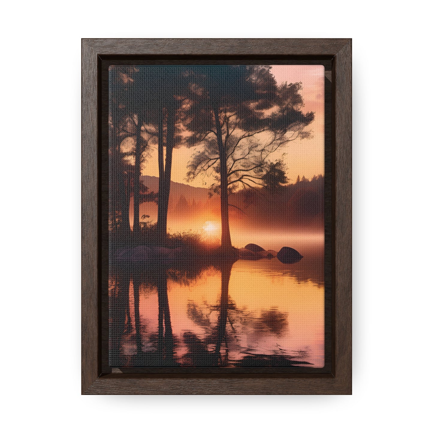 Lake sunset Gallery Canvas Wraps, Vertical Frame