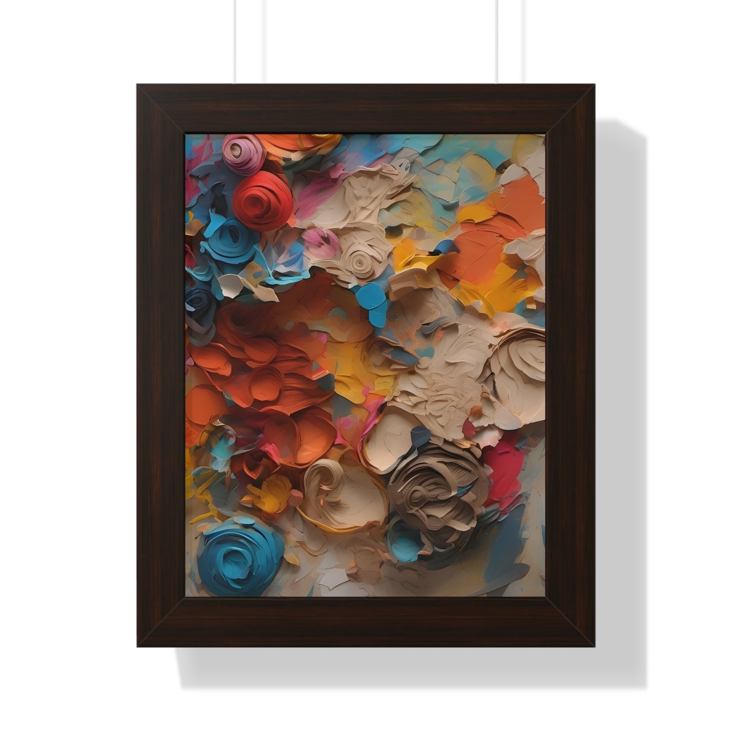 Paper flower pastel 1 Framed Vertical Poster