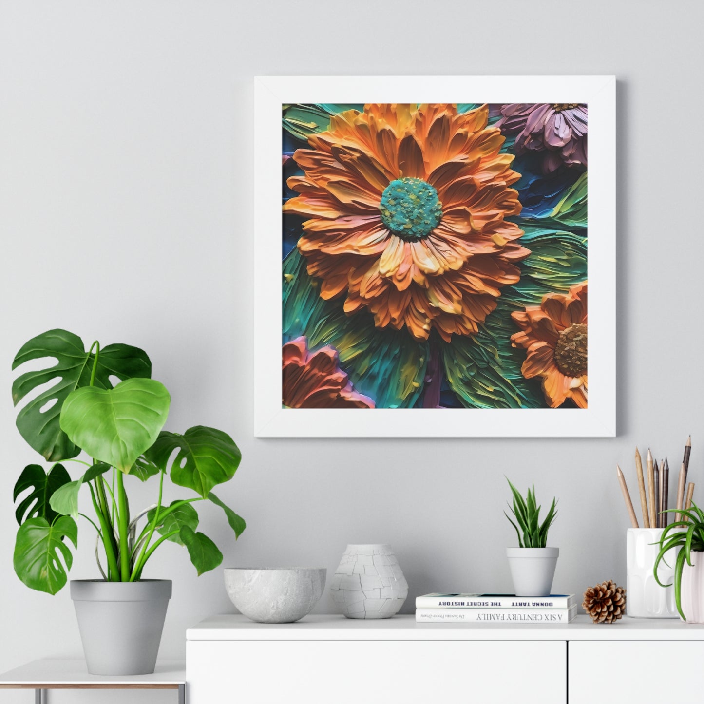 Pallet knife flowers Matte Vertical Posters