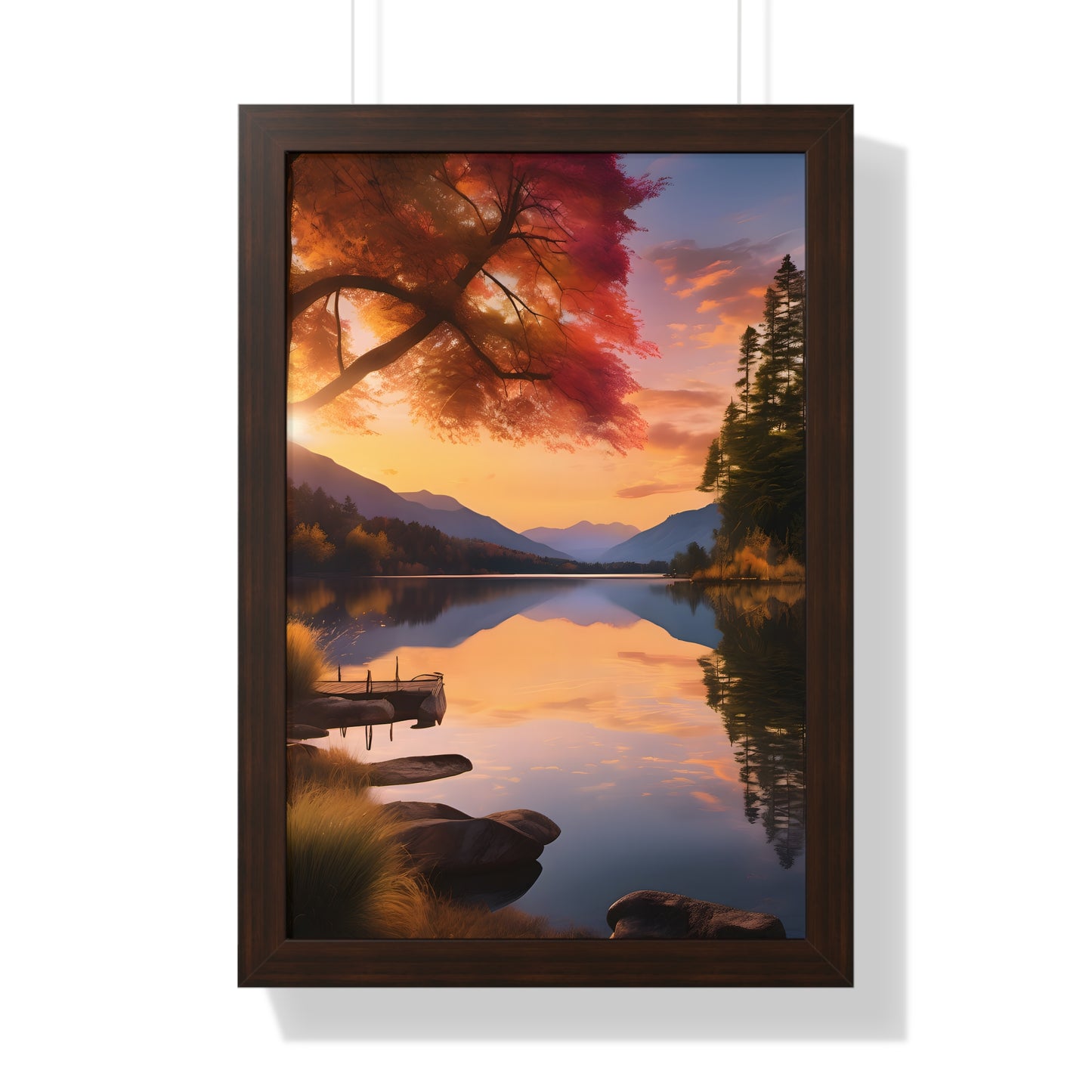 Lake Veiws Framed Vertical Poster