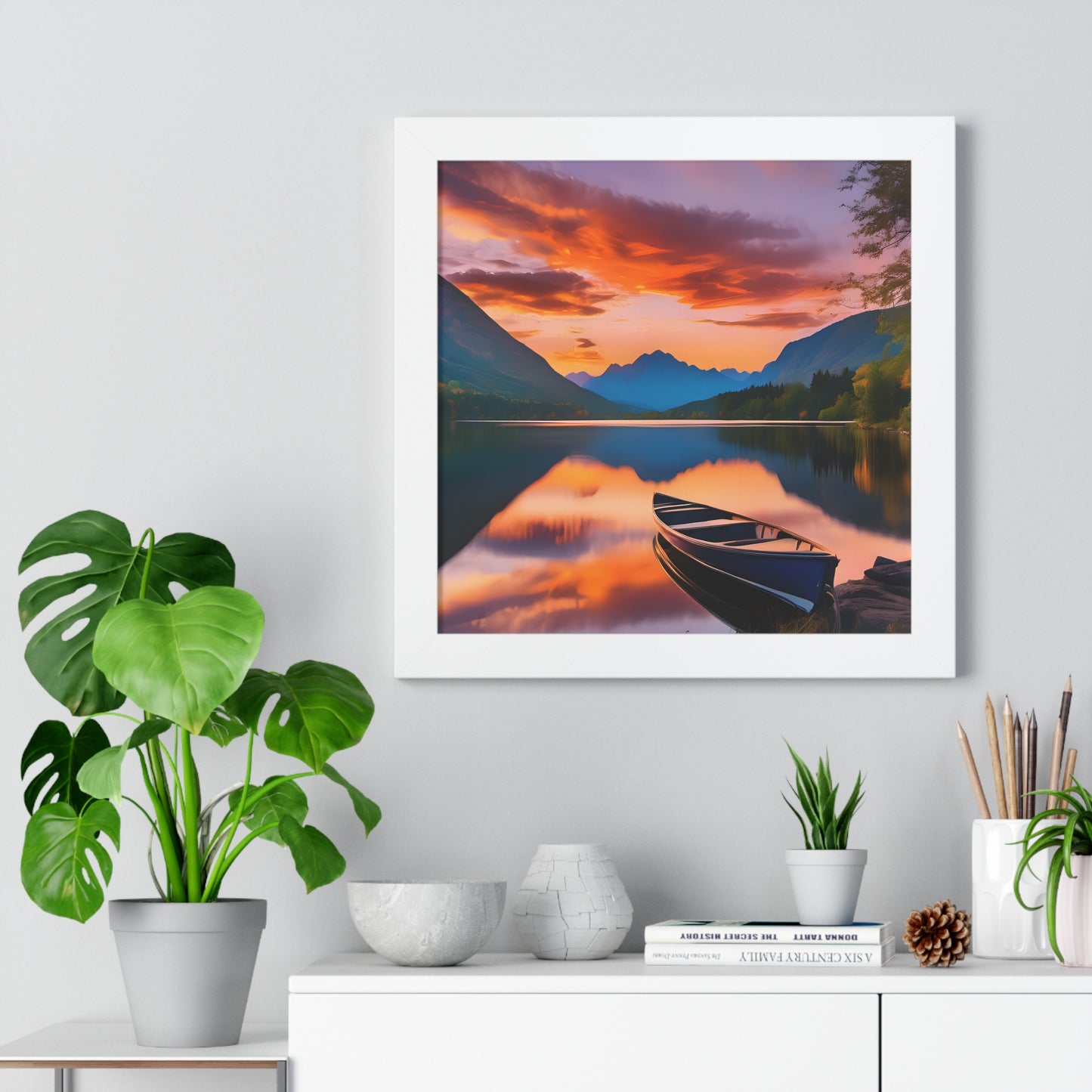 Canoe with a Veiw Framed Vertical Poster