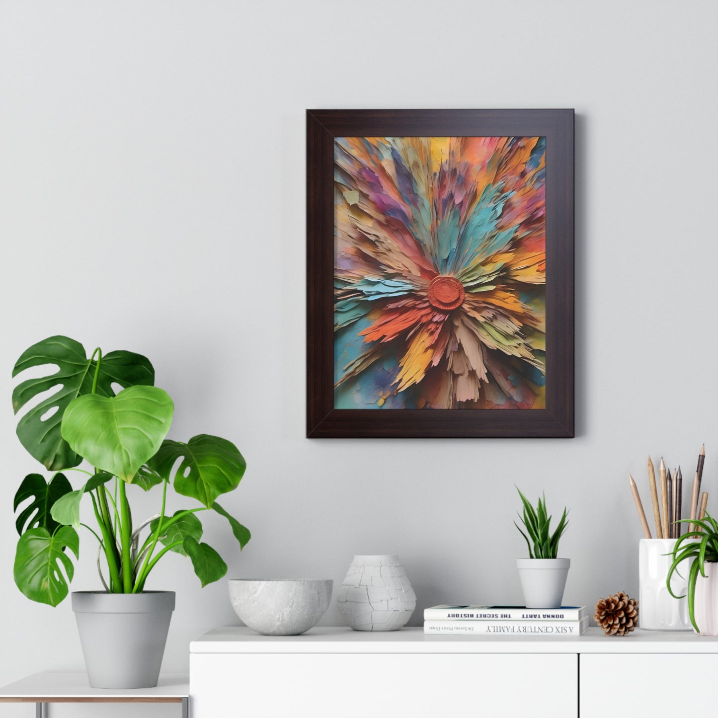 Paper flowers pastel 5 Framed Vertical Poster