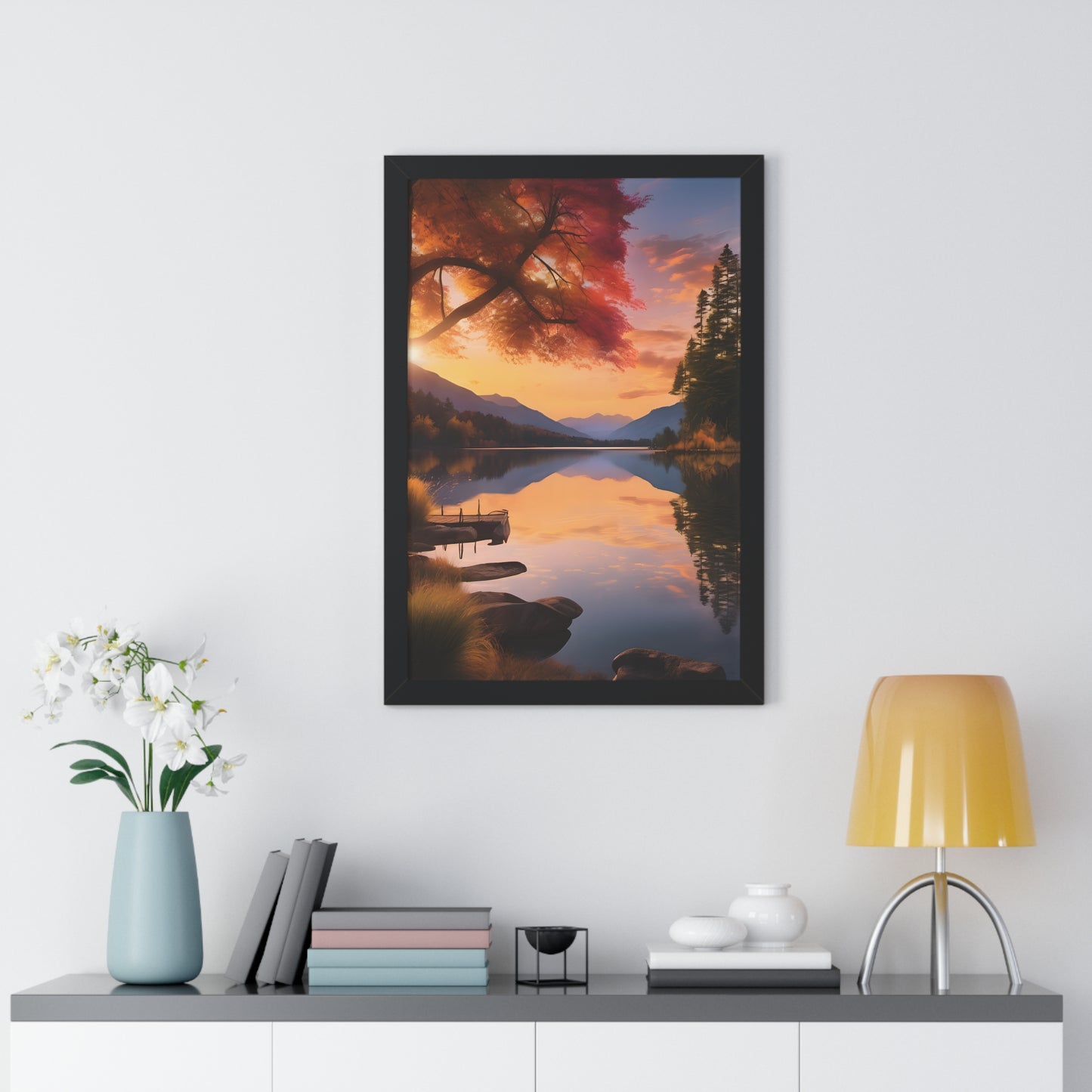 Lake Veiws Framed Vertical Poster